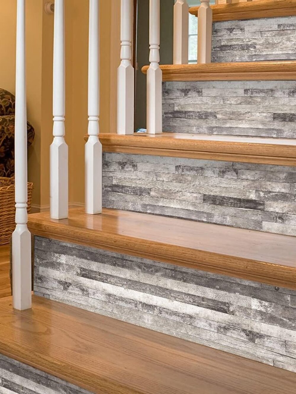 14 Strips Stair Risers Stickers, Peel and Stick Vinyl Staircase Sticker Decals D
